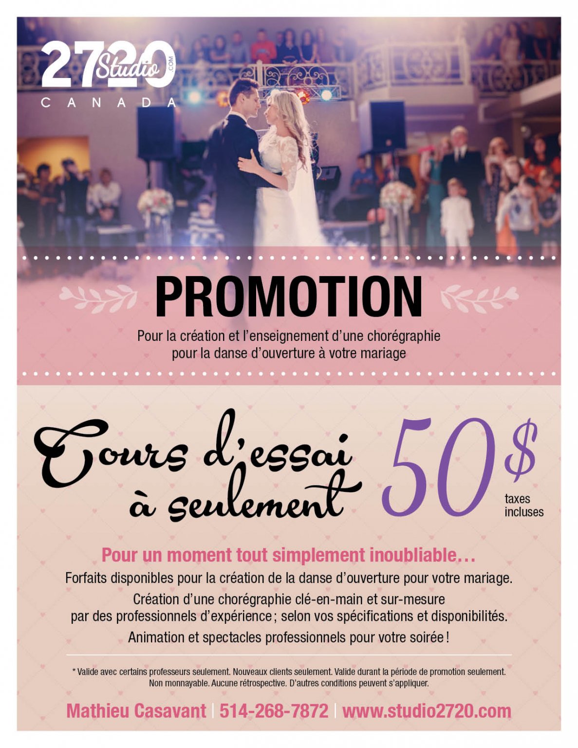Cours De Danse Mariage Danse Des Mari s Studio 2720 Montr al